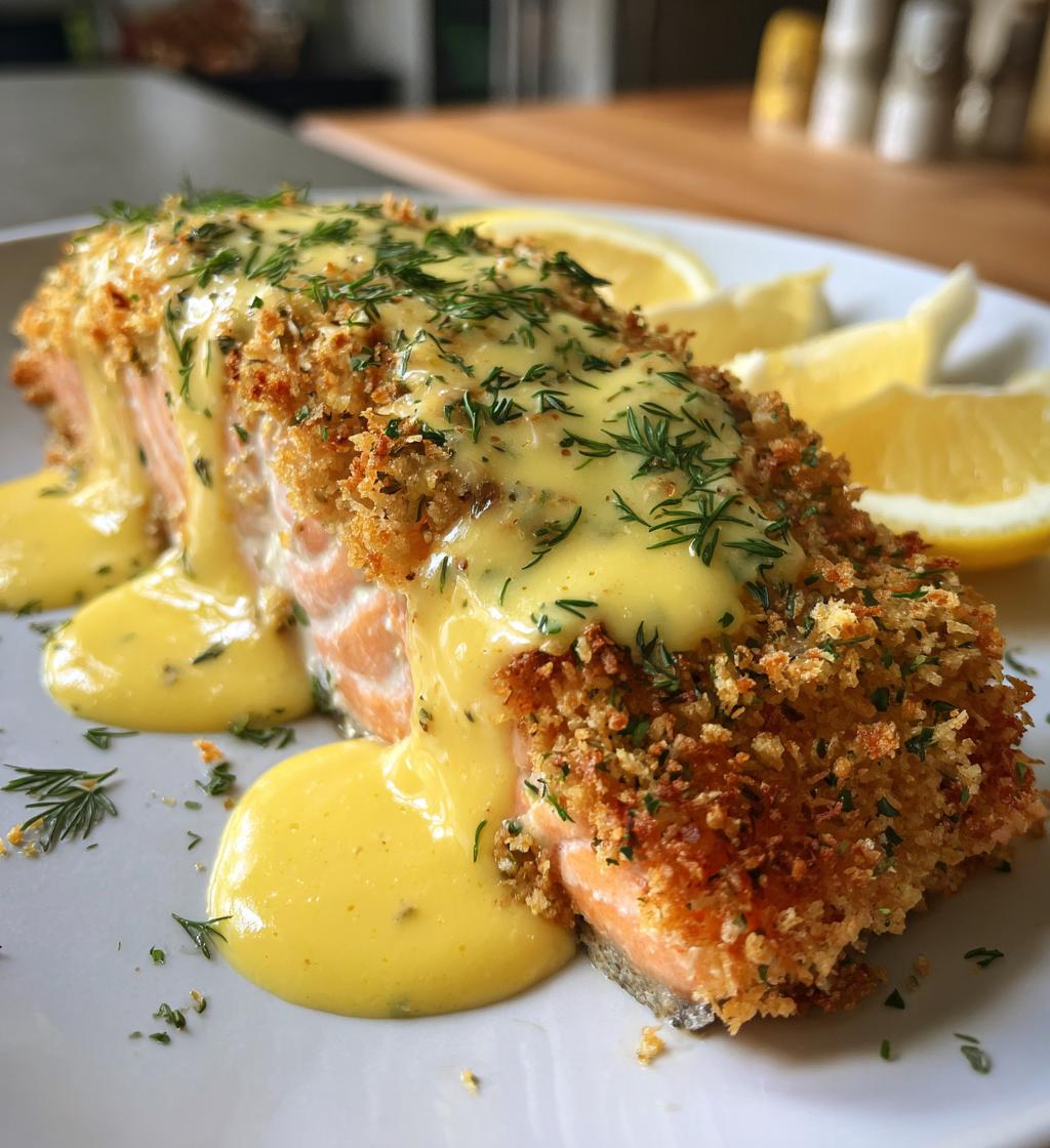 Crispy Baked Salmon with Lemon Dill Sauce