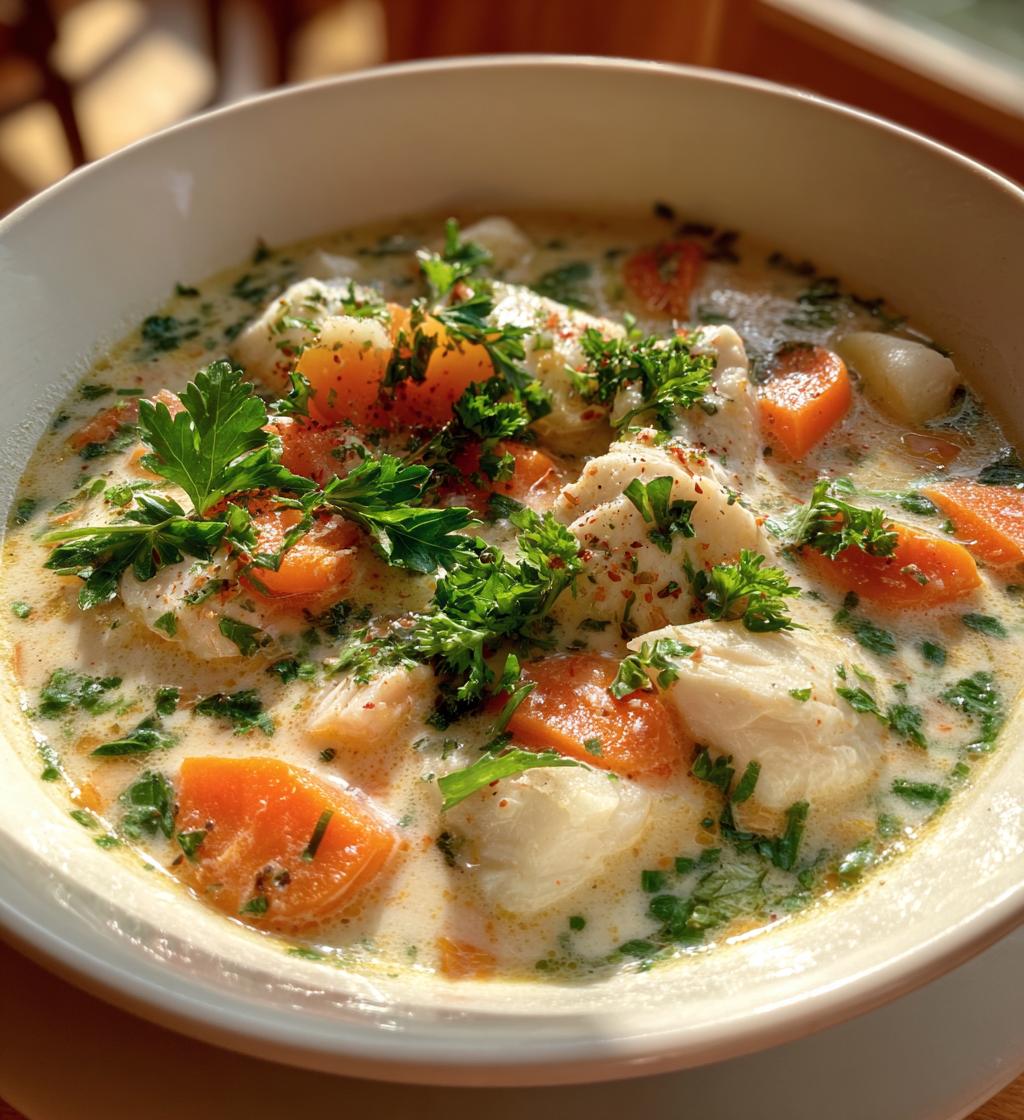 Fisksoppa med grädde och rotfrukter