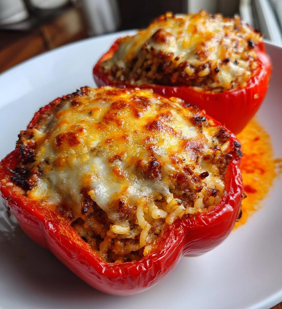 Fyllda Paprikor med Köttfärs och Ris