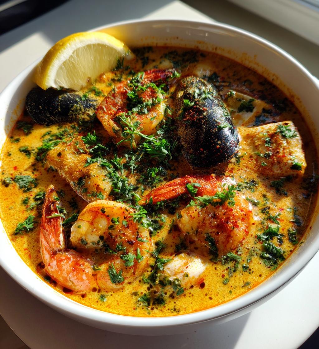 Krämig Skaldjurssoppa med Saffran