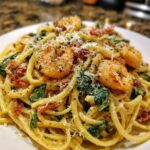 Krämig toskansk räkorpasta