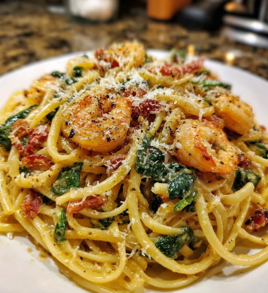 Krämig toskansk räkorpasta