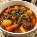 Långkokt nötköttsgryta med grönsaker