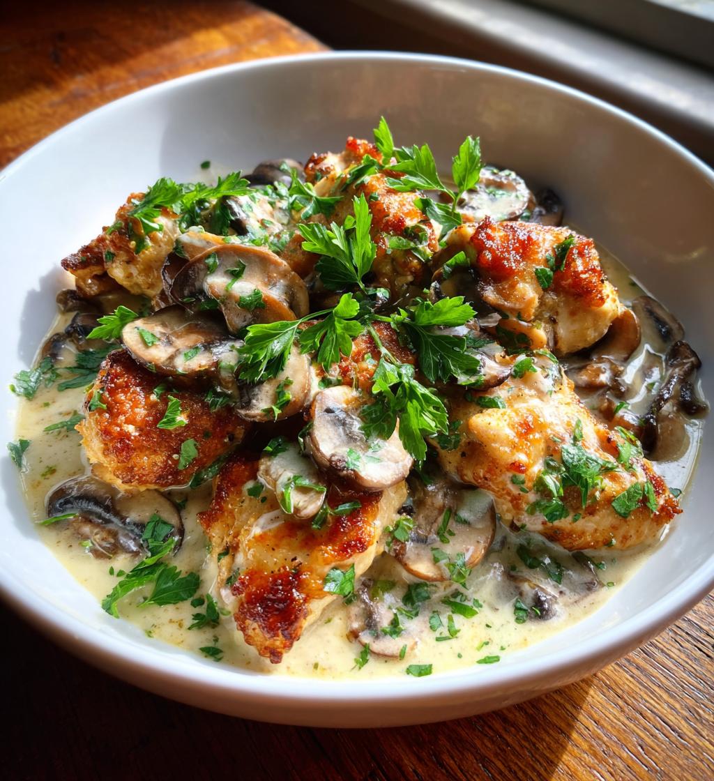 kyckling med svamp och lök